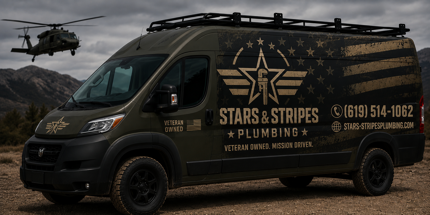 Stars & Stripes Plumbing veteran-owned work van